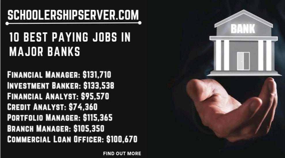 Best Paying Jobs In Major Banks